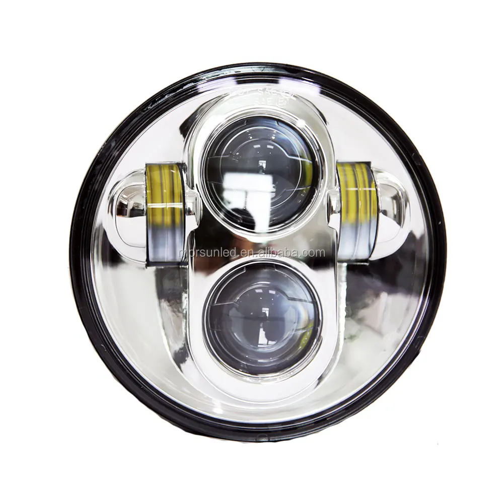 Morsun Motorbike Auto Lighting 5.75 inch led headlight For Harley Road King Glide H4 plug chrome black headlights