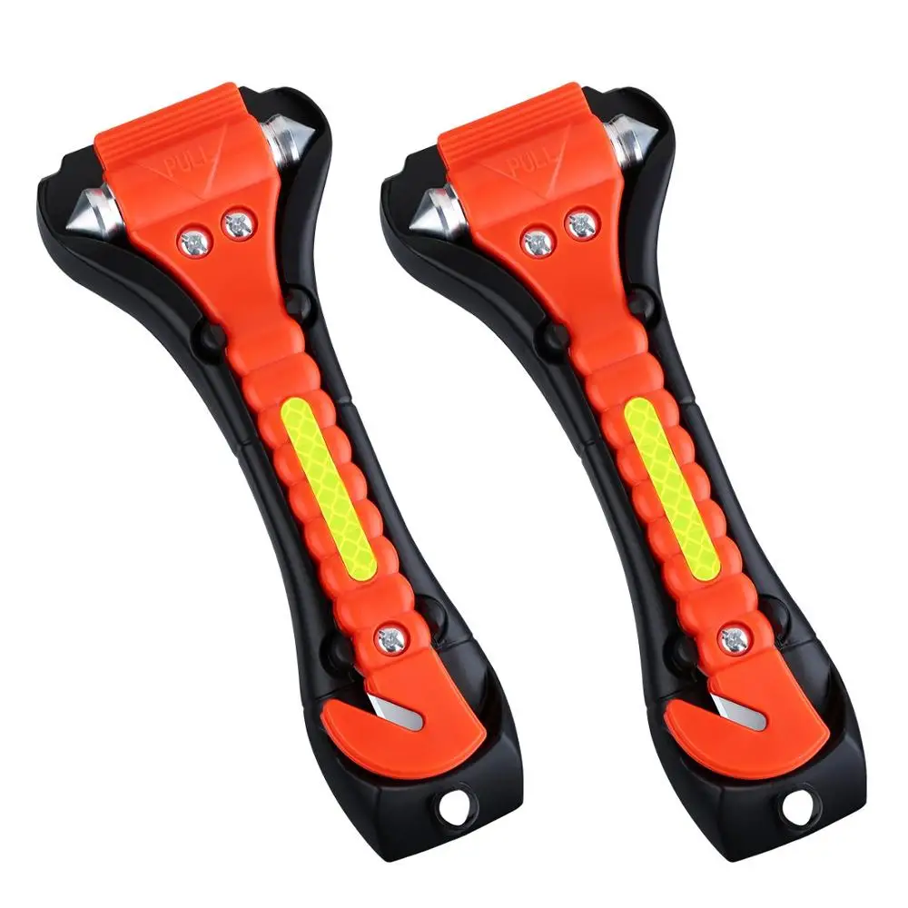 
2 pack Universal car safety remote control emergency hammer Original Auto Escape Tool car safety hammer with seatbelt Cutter 