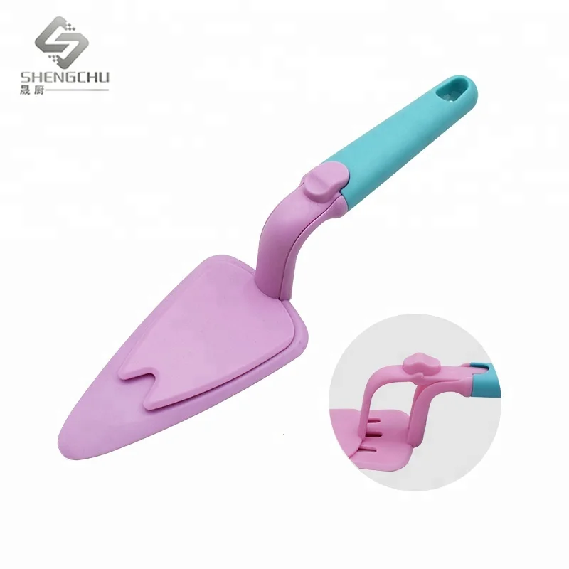 Pink cake server,cake shovel adjustable plastic cake server knife