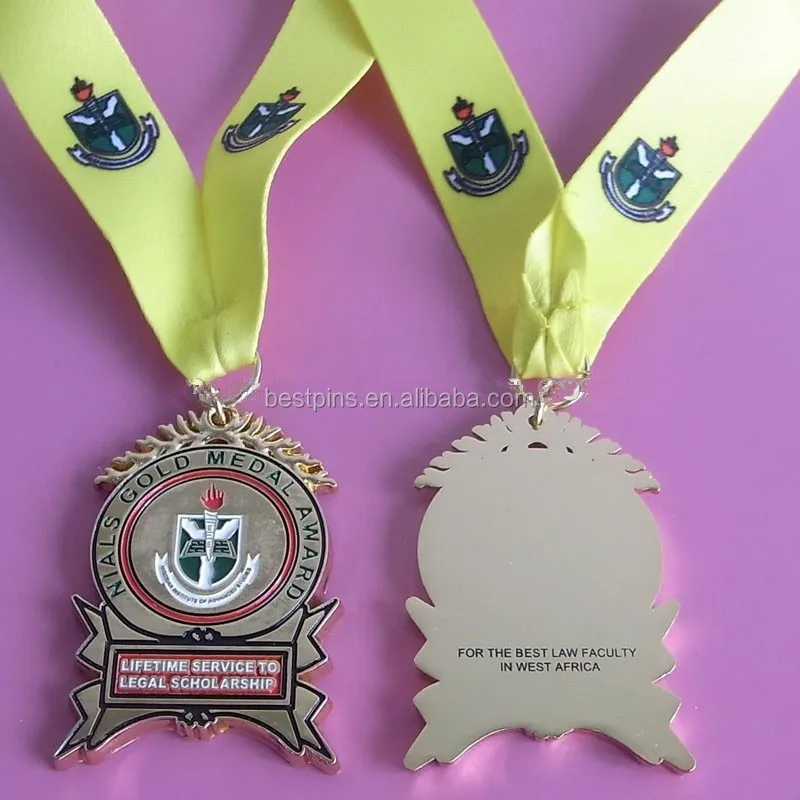 Литье под давлением, цинковая Золотая школьная медаль, лучшие медали со шнурком