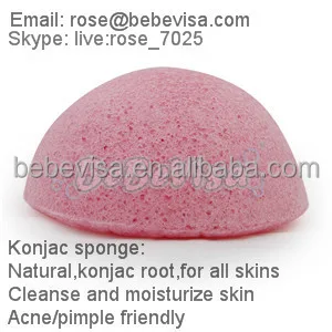 100% Natural Bio Face Cleaning Bamboo Charcoal Bath Puff Konjac Sponge For Acne/Spot/ Pimple scar