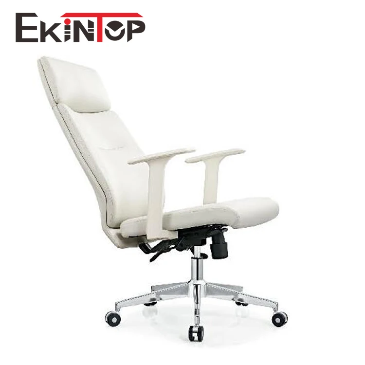 Ekintop Fancy design white color leather office chair ergonomic executive head boss office chair