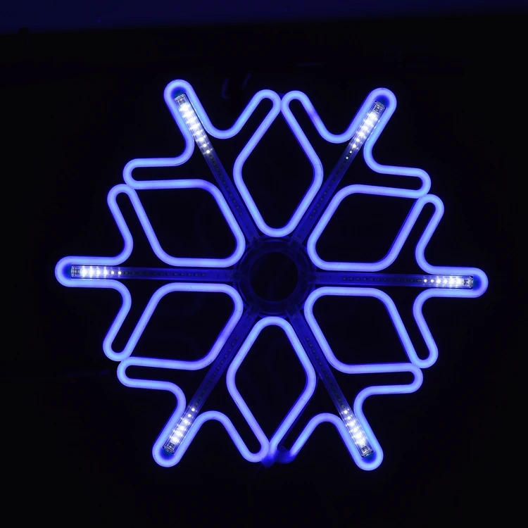 Decoration Outdoor Led Chasing Christmas Snowflake Neon Star Motif Light