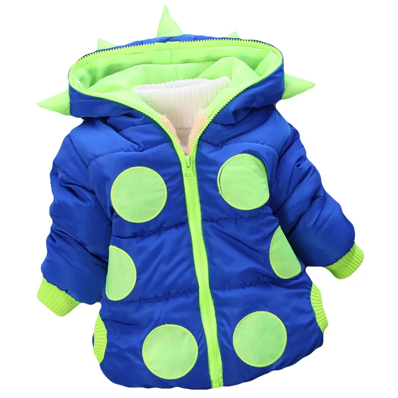 European and American fashion horn children winter Hooded Jacket wave cotton jacket zipper children babies warm