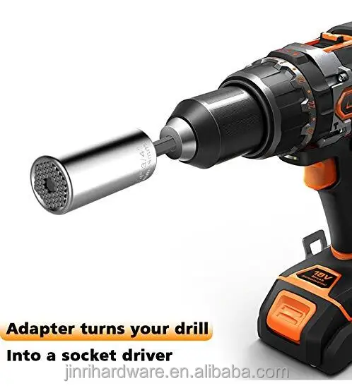 
Multi function 7mm-19mm Universal Sockets Metric Wrench Power Drill Adapter Socket Professional Repair 
