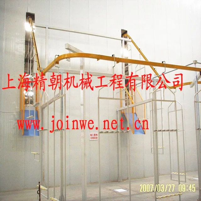 Overhead Conveyor Electrostatic Powder Coating Spraying Painting Line System