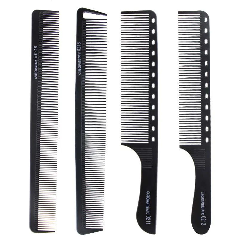 Masterlee Brand 12pcs one set Plastic Carbon Fiber Barber Hair Cutting Comb parting comb