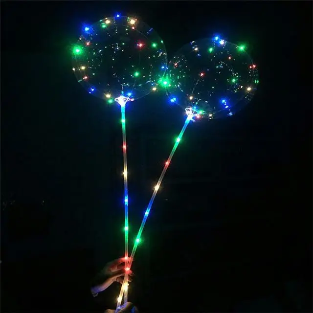 Colorful Light Party Decorations Led String Heart Shape Bobo Balloon