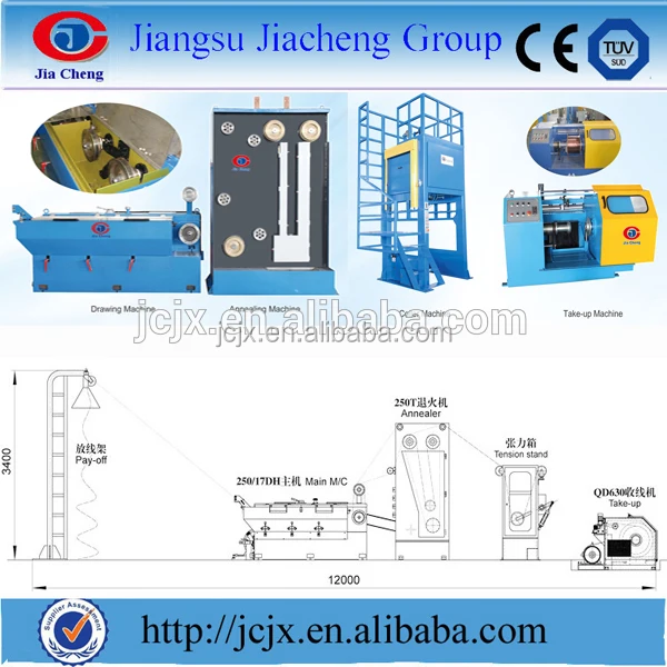 Electric Cable Pulling Machine With Continuous Annealer,water tank wire drawing machine