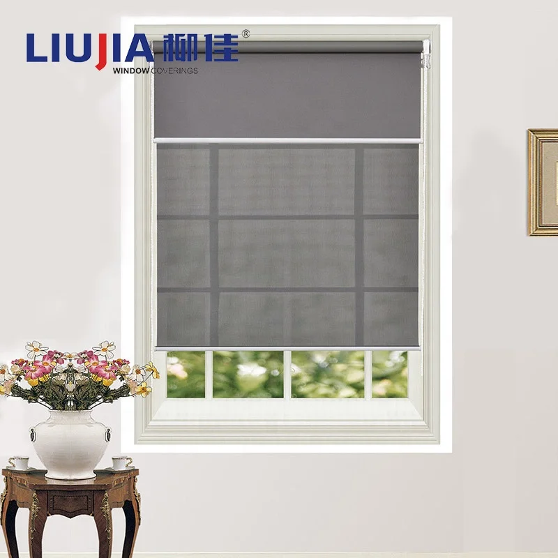 Double Layer Bracket 28mm/38mm Light Filtering Sunscreen & Blackout Dual Roller Blinds
