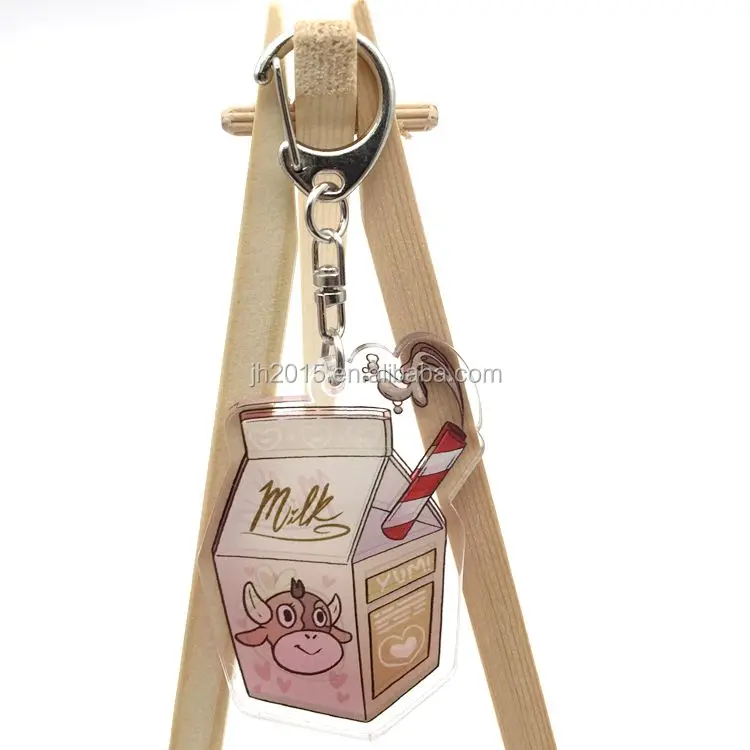 Customized Epoxy Anime Acrylic Key Chain Bag charms clear keychain plastic key chains