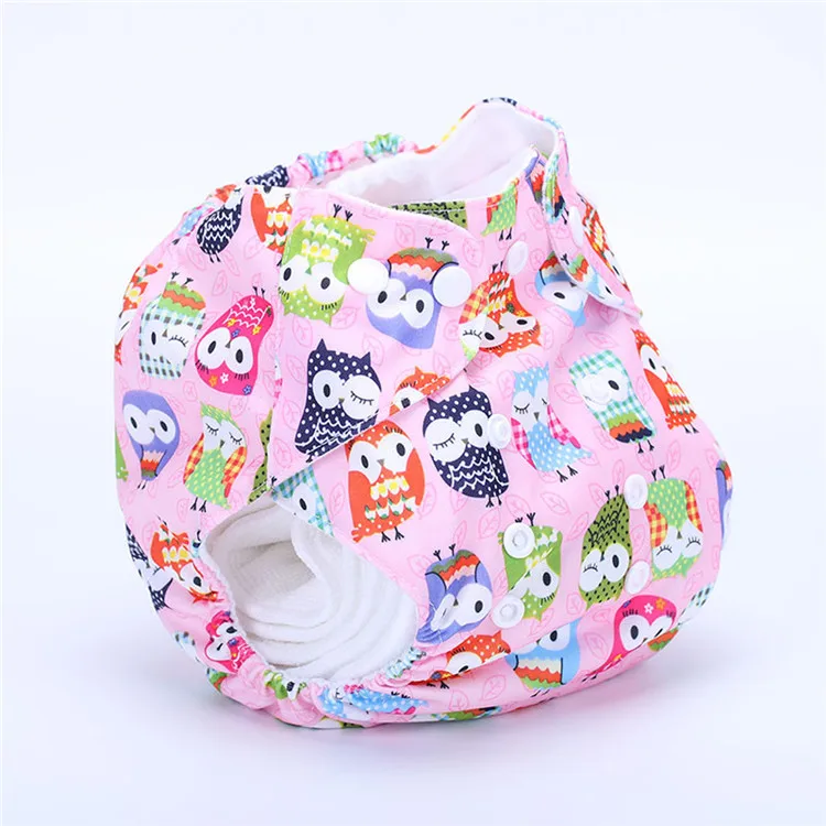 China wholesale reusable printed baby cloth diapers,plastic snap Washable baby diaper nappy