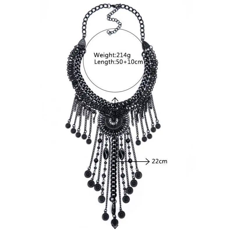
Multi-Layers Filigree Flower Pendant Statements Chunkys Long Big Collar Necklace 