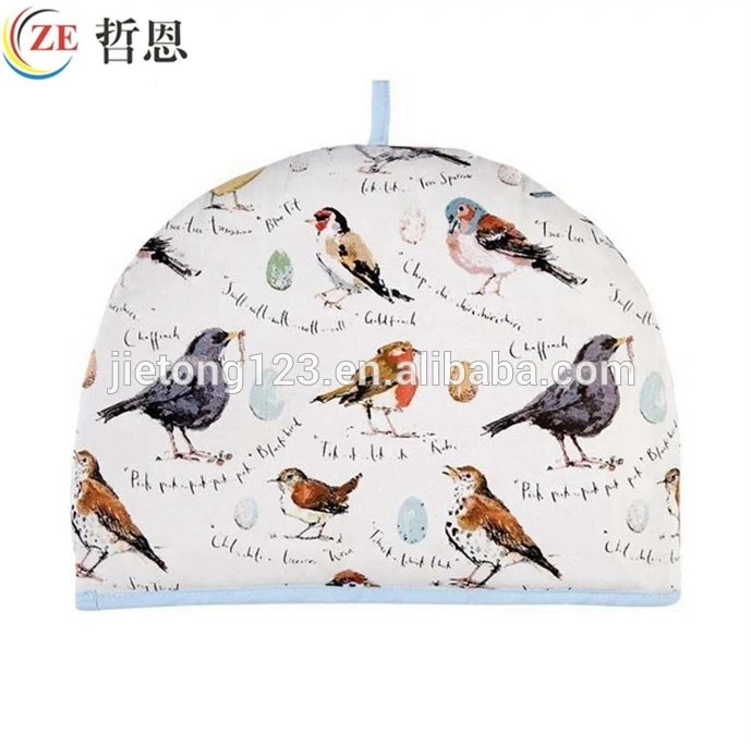 
Custom Bird Printed Decorative Fabric Teapot Cover Cosy 