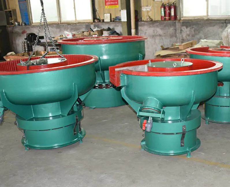 Automatic vibratory polishing drum with straight mouth  and  automatic separation Sieve