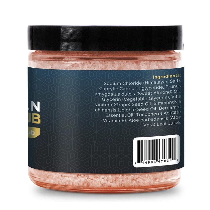 
OEM Hot Selling Himalayan Salt Body Scrub Lychee Fruit Essential Oil Exfoliating Body Scrub 