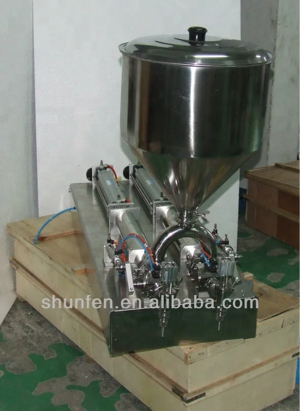 Benchtop semi-auto double-head cream filling machine(100-1500ml) (Dosing machine for sauce, chili, tomato sauce, paste and jam)