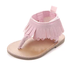 New fashional tassel design soft leather kids baby girl sandals