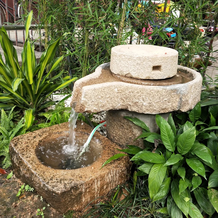 Natural Old Granite Grist Mill Millstone - UK Water Fountains Features For Sale Garden Outdoor Decoration