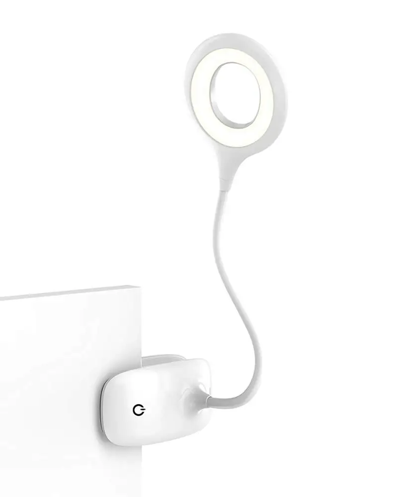 BT-6362 Rechargeable Led Clip on Light, 3 AAA Battery Portable Book Light w/ 3 Brightness Level, 360 Degree Flexible Touch Lamp