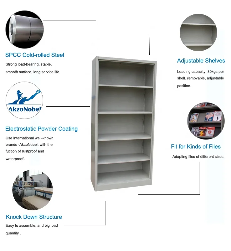 High Quality School library Furniture Steel Library Magazine Books Display Shelf Cabinet