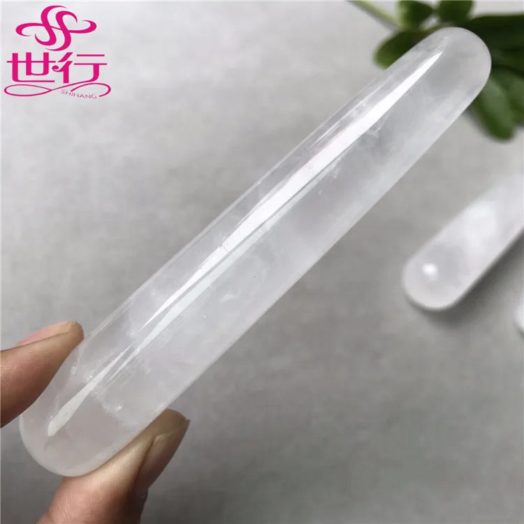 Bulk Natural Clear Quartz Crystal Dildo Yoni Healing Crystal Massage Wand For Women