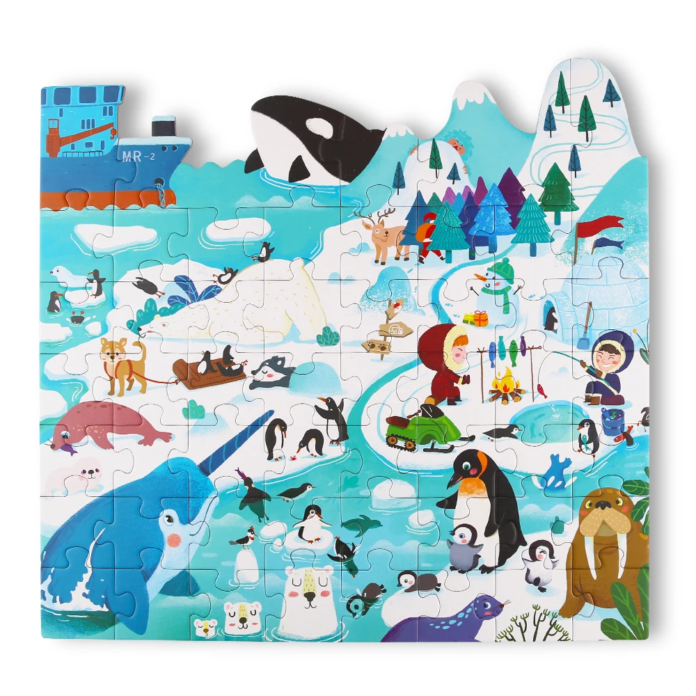 Jumbo Thematic Floor Puzzle Series Polar Animals Jigsaw Puzzle DIY Toy Educational Toy Cartoon Toy