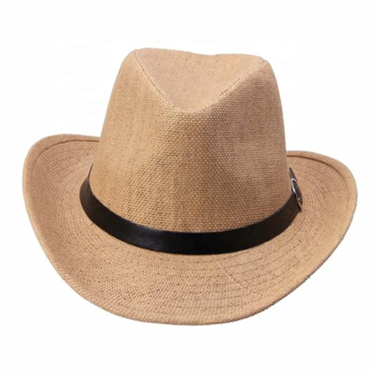 Летняя мужская соломенная плетеная шляпа, уличная Солнцезащитная шляпа от солнца, рыбацкая шляпа в рулоне, ковбойская шляпа в западном стиле