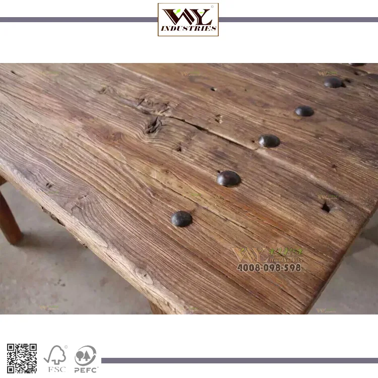 Chinese Style Antique Elm Wood Table For Park Kitchen Outdoor Use