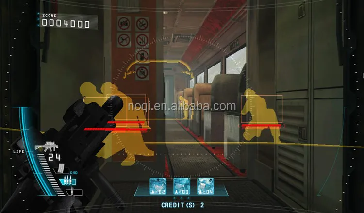 NQS-B13 55 LCD operation ghost arcade shooting game with laser gun,laser ghost arcade