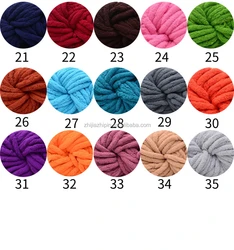 35 colors 3cm Super bulky Polyester Knitting Materials Vegan chenille yarn