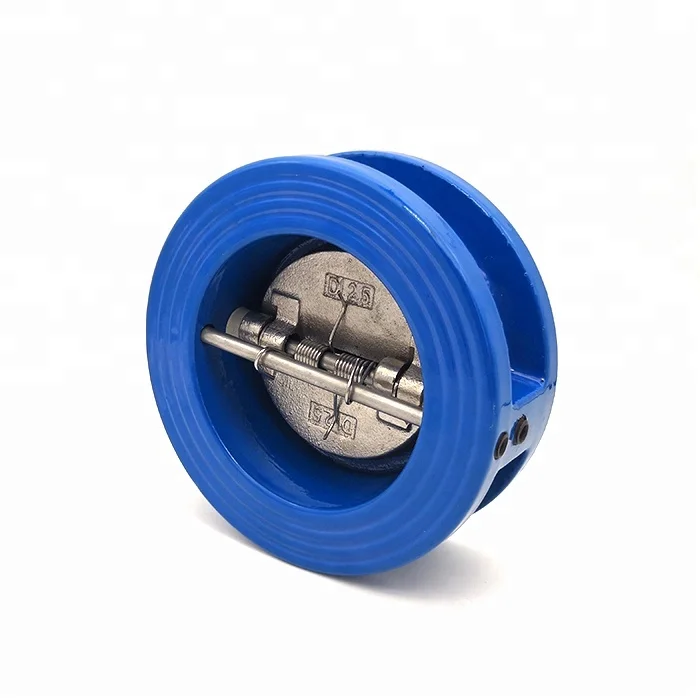 Double disc ductile cast iron dual plate wafer type check valve