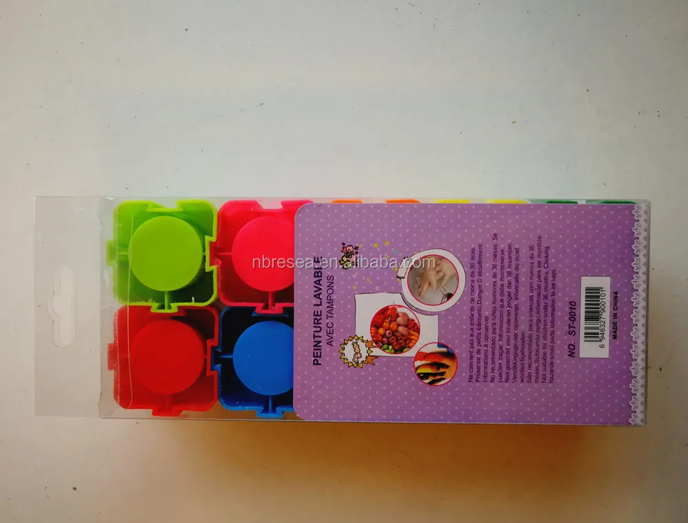 10pcs acrylic poster tempera paint in pvc box with customized stamper