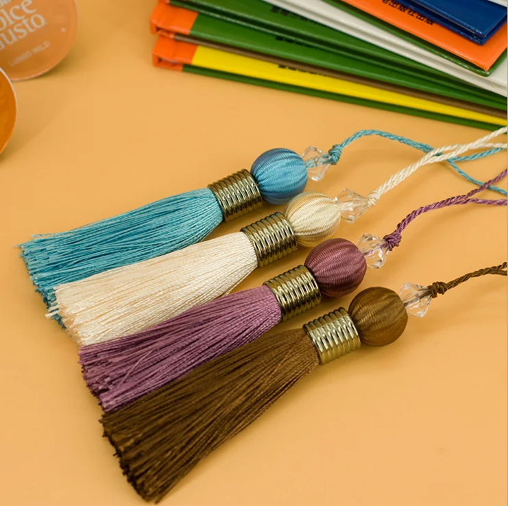 
Decorative curtain wooden beaded tassel trims fringe brush tassel fringe wholesale leather tassels 