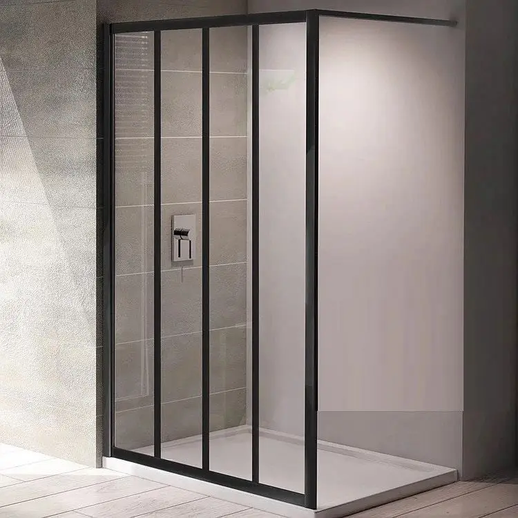 
Bathroom Freestanding Frameless 10mm Sliding Glass Hanging Rollers Walk-in Shower Door 