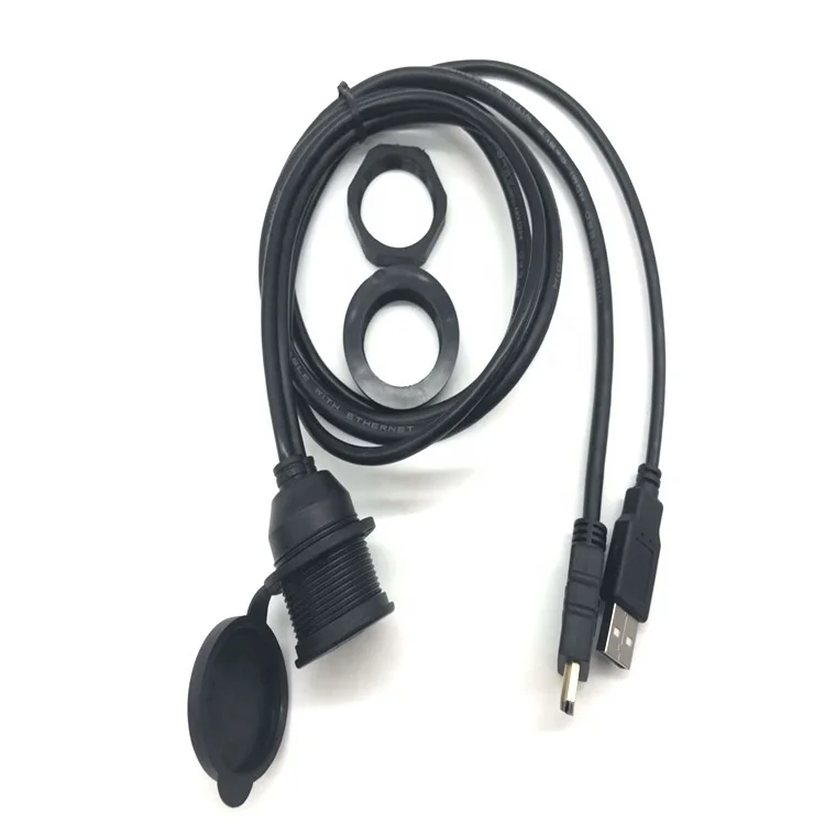 waterproof Car Boat Lead Mounting Dash Flush Mount panel USB 2.0 3.0 A  Male to Female audio video Extension Cable