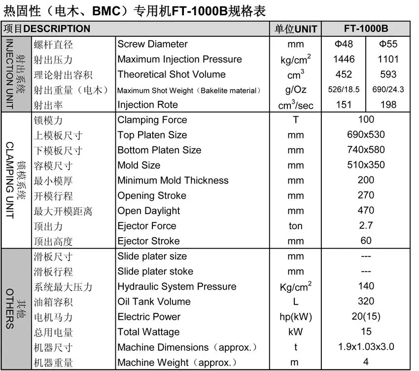
bakelite vertical injection molding machine FT-1000B 