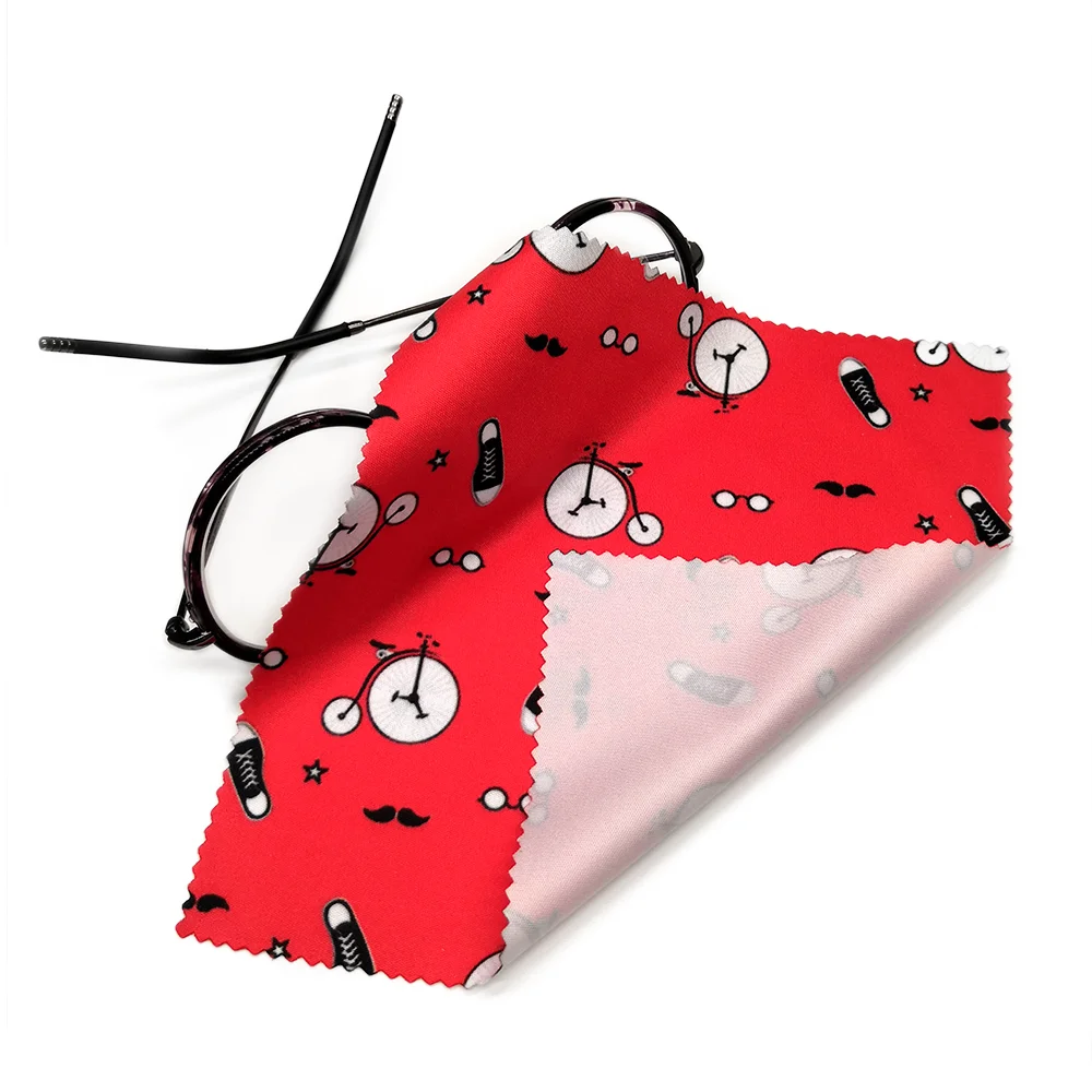 Мягкая ткань из микрофибры для чистки очков с цифровой печатью на заказ