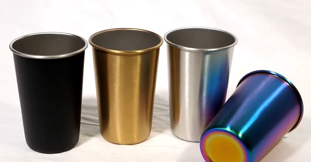 BPA Free 18/8 304 Stainless Steel 16OZ Pint Cup With Black Matt Color