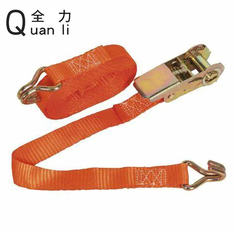 25mm 800KG 1m Retractable all steel colored zinc ratchet tie down strap with double J hooks