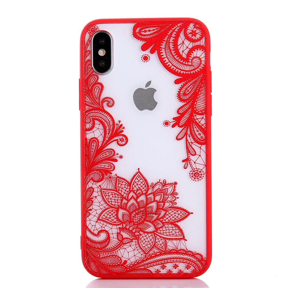 
Vintage classic hollow out lace TPU+PC Mobile phone Case For iphone X XS 