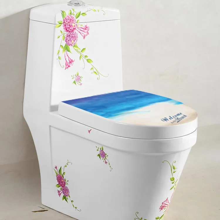 Toilet bowl sticker Commode Sticker Bathroom decor 3D printed