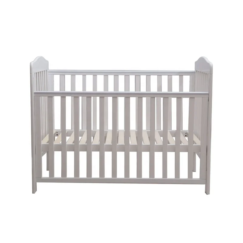 
wooden cradle baby swing bed crib in white color 