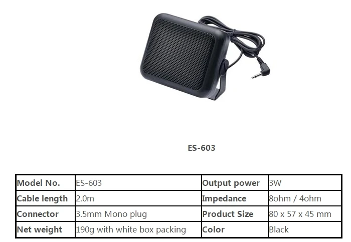 Easycom  Mini speaker car radio external speaker factory ham speaker ES-603