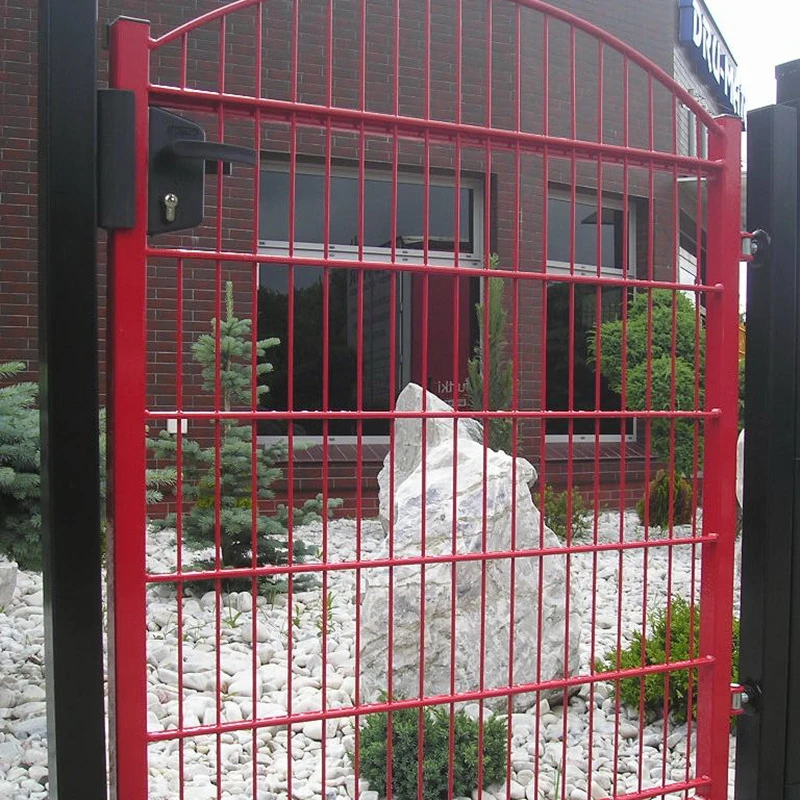 Single swing welded wire mesh driveway gate for garden powder coated wire mesh fence walking door anti climb