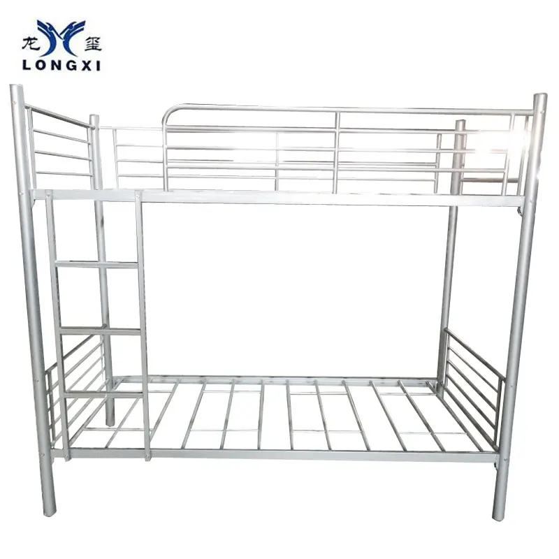 
China home furniture / school dormitory power coated double decker metal bunk bed ,kids steel bunk bed 