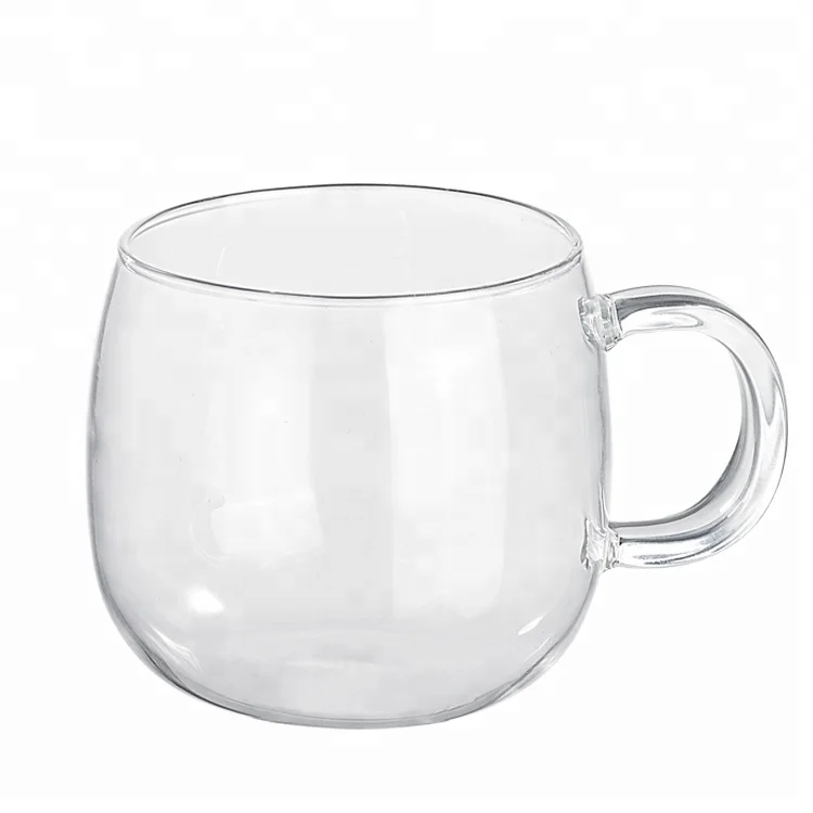 New Arrival Food Grade  Clear Glass Glass Mug With Handle 250ml