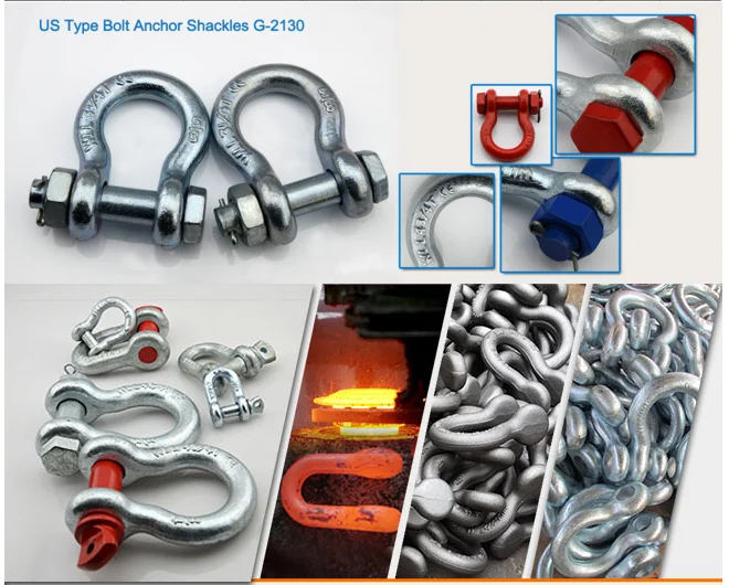 U.S Type Drop Forged Lifting Safety Screw Pin Chain Shackle