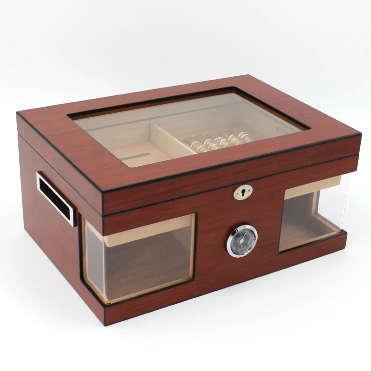 
wholesale modern solid acrylic cigar box cedar wooden cigar humidor 