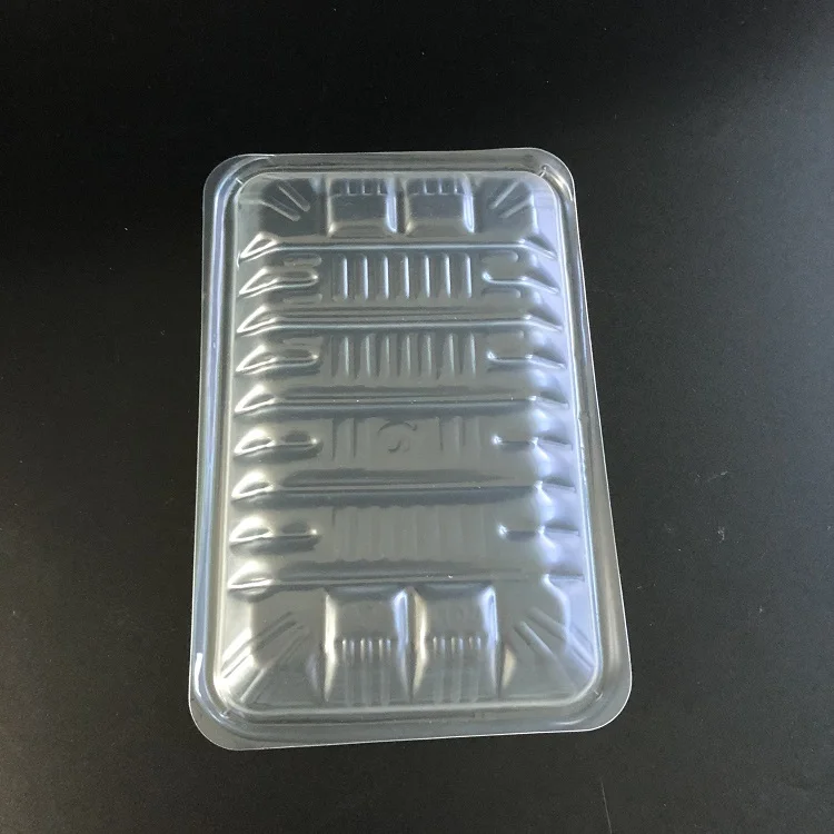 
Clear CPLA trays biodegradable compostable corn starch PLA food tray meat tray sushi container 